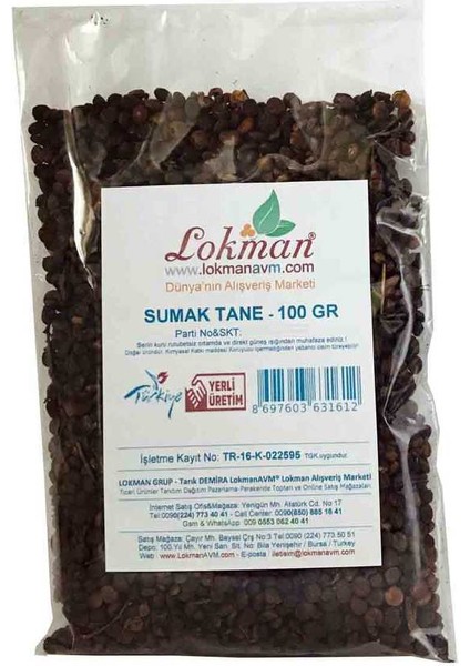 Sumak Tane Doğal 100 gr Paket