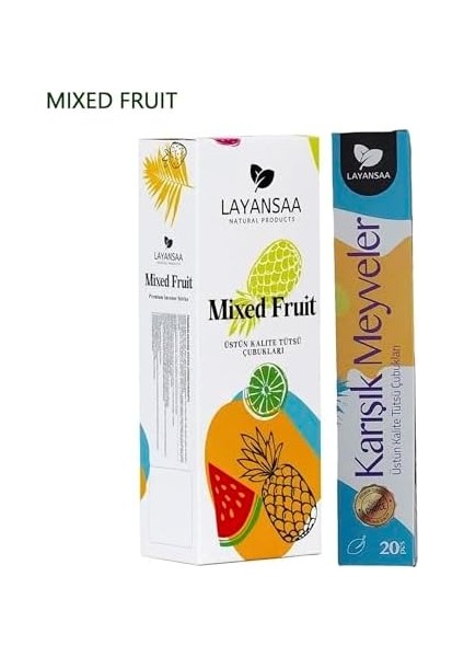 Mixed Fruit (Karışık Meyve) Kokusu Özel Aroma Kokusu 20 Adet 1 Paket Çubuk Tütsü