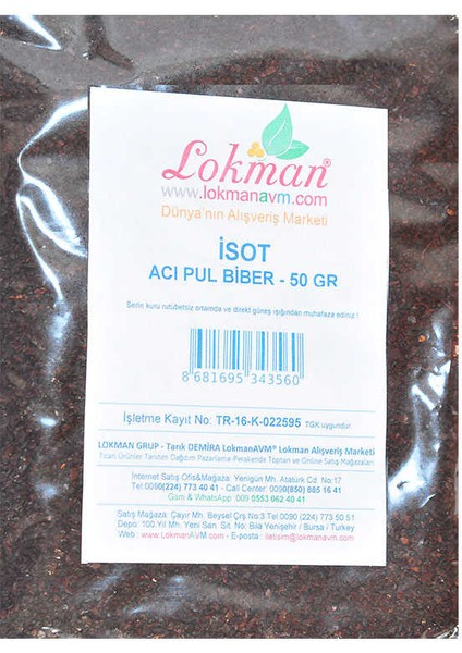 Pul Biber Acı Isot Biberi 50 gr Paket