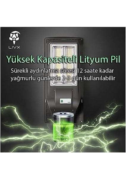 Güneş Panelli Bahçe Sokak Lambası Lityum Lifepo4 Pil Uzun Ömürlü Radar Hareket Sensörlü Solar Lamb Güneş Enerjili Lamba 20W Sensörlü Fener Aydınlatma Sltp