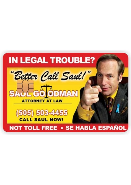 Aksesuar Better Call Saul Kartviziti Kart Kaplama Sticker Kart Etiketi