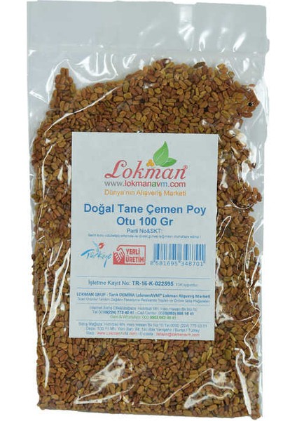 Çemen Poy Otu Tane Doğal 100 gr Paket