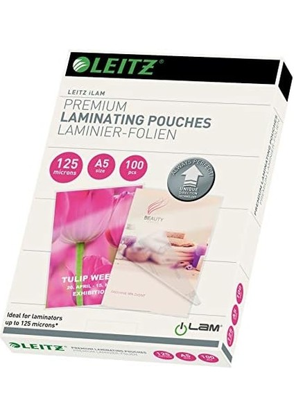 Sıcak Laminasyon Folyosu, Parlak, Şeffaf, A5, Udt, Folyo Kalınlığı 125 Miks, 100'LÜ Paket, 74930000