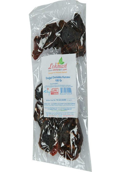 Domates Kurusu Yarım Ay Kesim 100 gr Paket