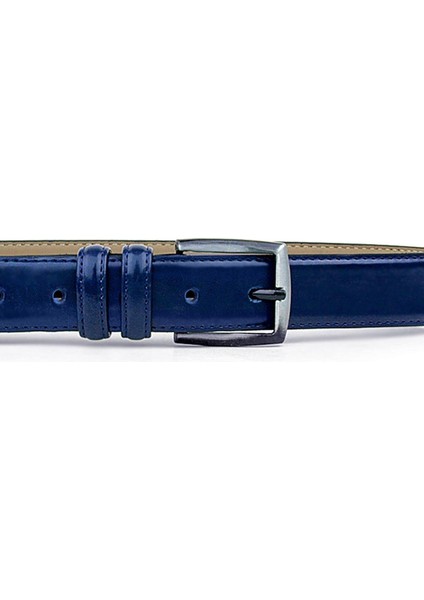 Rakerplus Lacivert Rugan 3,5cm Erkek Çocuk Kemeri (85-110CM)