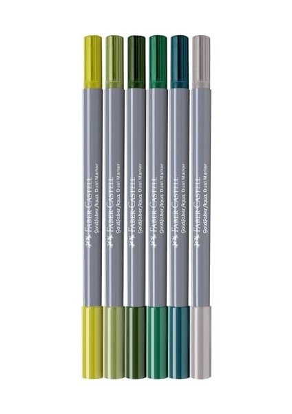Goldfaber Aqua Çift Uçlu Markör, Kaligrafi, 6'lı Jungle