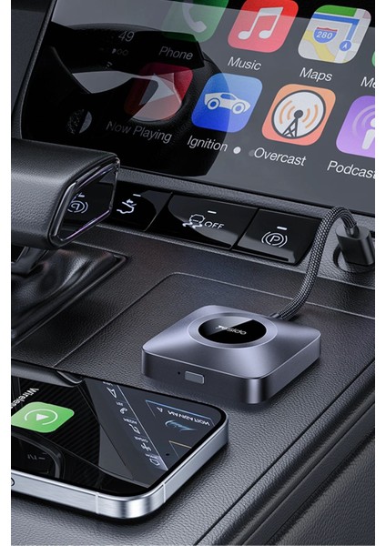 Uyumlu Yesido KM23 2-In-1 Kablosuz Carplay Adaptör (1080P, Type-C To Usb, Bluetooth 5.0, Apple iPhone Uyumlu) - Siyah