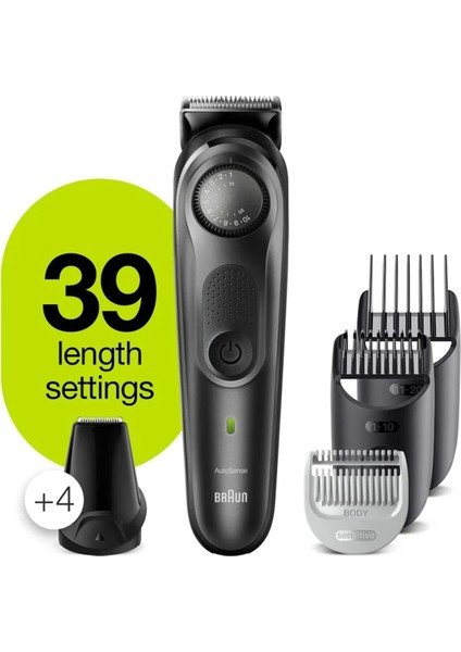 Beard Trimmer Autosense, 39 Length Precision Dial, 7 Tools, Lifetime Sharp Problades - BT7350