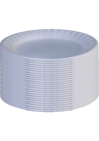 Köpük Tabak 25'li Kullan At Tabak 17 cm Yuvarlak Köpük Tabak