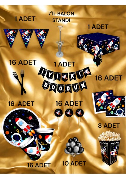 16 Kişilik Uzay Temalı 2xl Paket - Doğum Günü Parti ve Eğlenceli Etkinlikler fiyatları