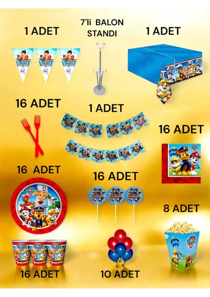 16 Kişilik Paw Patrol Temalı 2xl Paket - Doğum Günü Parti ve Eğlenceli Etkinlikler fiyatları