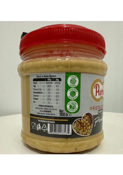 Şekersiz Fıstık Ezmesi 1000GR