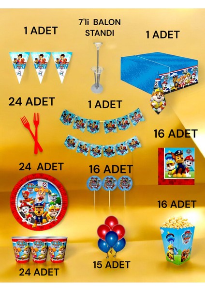 24 Kişilik Paw Patrol Temalı 2xl Paket - Doğum Günü Parti ve Eğlenceli Etkinlikler fiyatları