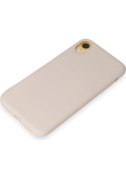 Apple iPhone Xr Kılıf First Silikon - Krem Glstd