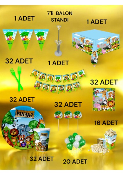 32 Kişilik Safari Temalı 2xl Paket - Doğum Günü Parti ve Eğlenceli Etkinlikler fiyatları
