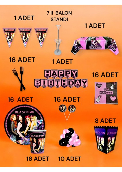 16 Kişilik Blackpink Temalı 2xl Paket - Doğum Günü Parti ve Eğlenceli Etkinlikler fiyatları