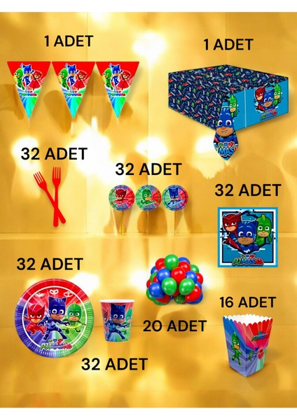 32 Kişilik Pijamask Temalı x l Paket - Doğum Günü Parti ve Eğlenceli Etkinlikler fiyatları
