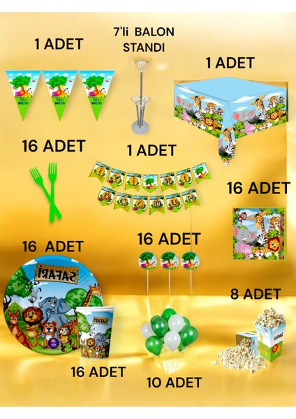 16 Kişilik Safari Temalı 2xl Paket - Doğum Günü Parti ve Eğlenceli Etkinlikler fiyatları