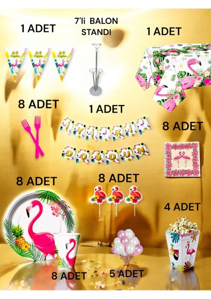 8 Kişilik Flamingo Temalı 2xl Paket - Doğum Günü Parti ve Eğlenceli Etkinlikler fiyatları