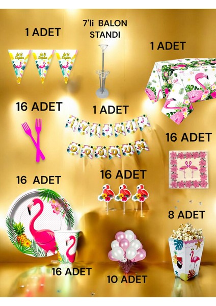 16 Kişilik Flamingo Temalı 2xl Paket - Doğum Günü Parti ve Eğlenceli Etkinlikler fiyatları