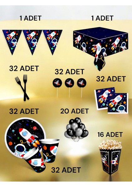 32 Kişilik Uzay Temalı x l Paket - Doğum Günü Parti ve Eğlenceli Etkinlikler fiyatları