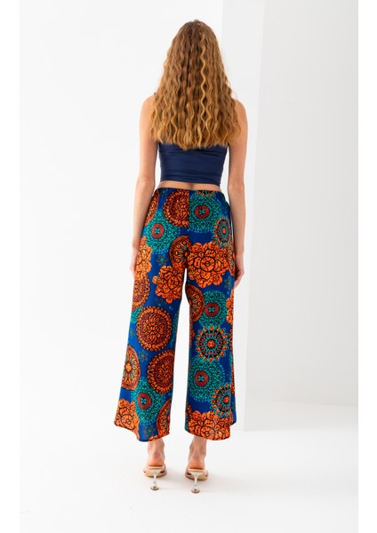 Kadın Turuncu Petrol Beyaz Zarf Kapaklı Içe Katlamalı Içi Şortlu Viskon Dokuma Şalvar Pantolon modelleri