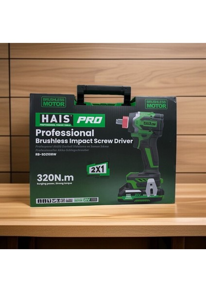 Haispro RB-SD2108W Profesyonel Akülü Darbeli Vidalama ve Somun Sıkma