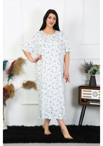Monolyamc Monolyamc Kadın Büyük Beden Kısa Kol Beyaz Anne Gecelik 1372 fiyatları