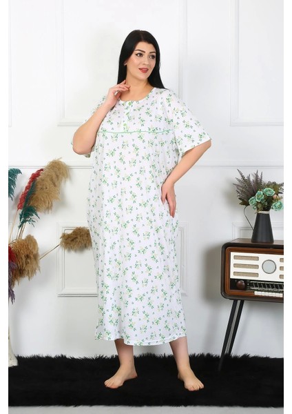 Monolyamc Monolyamc Kadın Büyük Beden Kısa Kol Beyaz Anne Gecelik 1372 fırsatları