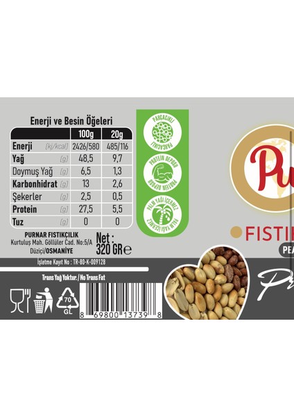 Şekersiz Fıstık Ezmesi 320 gr indirimleri