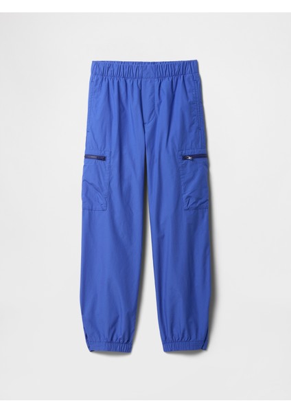 Erkek Çocuk Mavi Paraşüt Jogger Pantolon