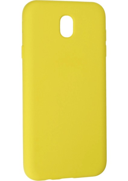 Samsung Galaxy J7 Pro / J730 Kılıf Nano Içi Kadife Silikon - Sarı Glstd