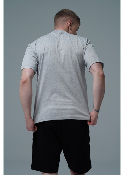 Pure Comfort - Gri Rahat Kesim %100 Pamuklu Basic Erkek Tişörtü modelleri