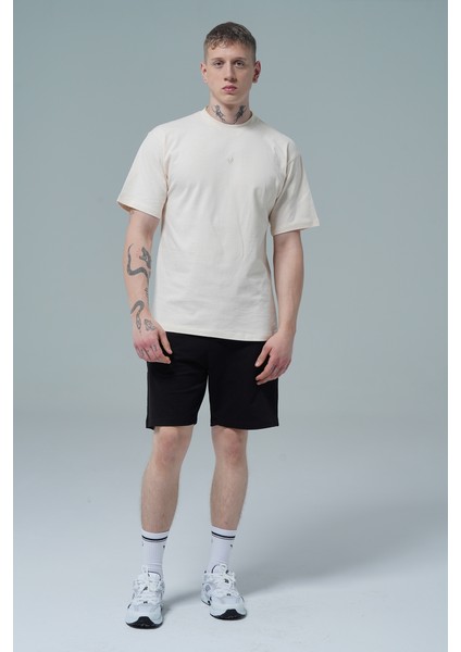 Pure Comfort - Bej Rahat Kesim %100 Pamuklu Basic Erkek Tişörtü fırsatları