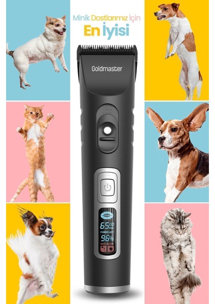 Pasha LED Ekran 10 In 1 Ayarlanabilir Şarjlı Kedi Köpek Tıraş Makinesi Evcil Hayvan Tüy Kesme Apara