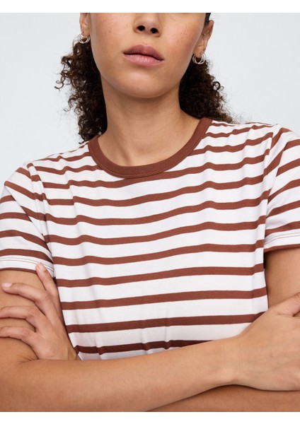 Kadın Kahverengi Crew T-Shirt modelleri