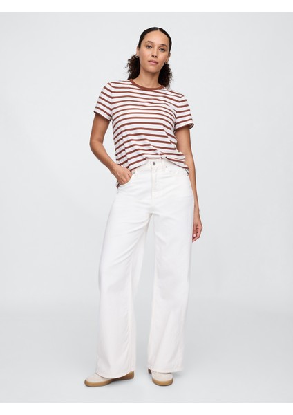 Kadın Kahverengi Crew T-Shirt fırsatları