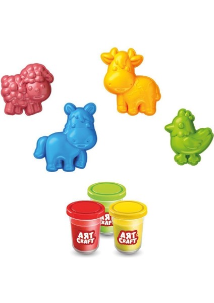 03993 Art Craft Çiftlik Hayvanları Hamur Set 168 gr -Fentoys
