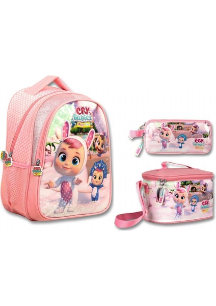 Cry Babies Tavşan Kulaklar Açık Pembe Kız Çocuk Üçlü Ilkokul Çanta Seti