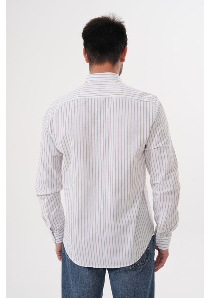 Erkek Çizgili 100%PAMUK Regular Erkek Gömlek fırsatları