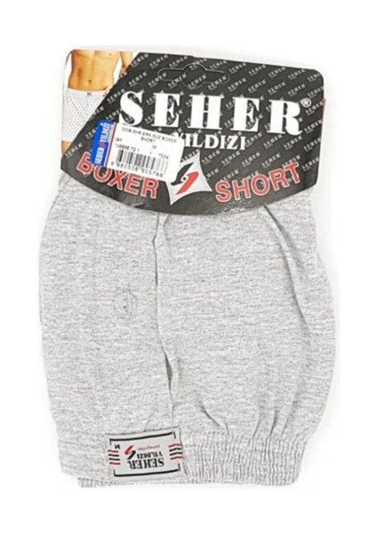 Yıldızı Seher Erkek Boxer 4'lü Paket Lacivert-Füme-Gri-Siyah Asorti