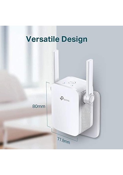 TL-WA855RE, N300 Mbps, 2 Harici Anten ve 1 Ethernet Bağlantı Noktalı Wi-Fi /hotspot, Access Point Modu, Tüm Wi-Fi Yönlendiriciler ile Çalışır, Wi-Fi 4 Menzil Genişletici