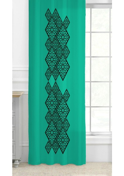 Geometrik Çizgi Şekiller Özel Tasarım Desenli Dijital Baskılı (Tek Kanat) Modern Şık Fon Perde