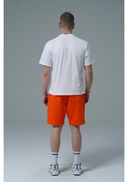 Daily Core - Turuncu Rahat Kesim Pamuklu Erkek Spor Şortu fiyatları