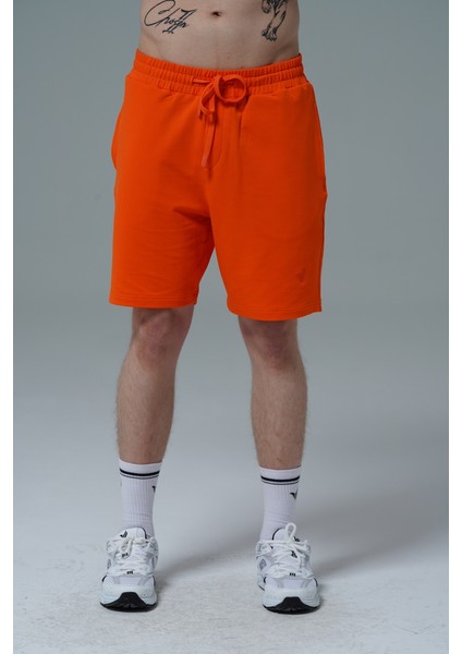 Daily Core - Turuncu Rahat Kesim Pamuklu Erkek Spor Şortu fırsatları