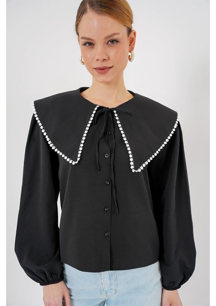 Bebe Yaka Gömlek 20314 - Siyah
