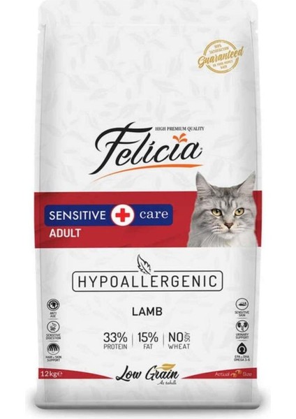 Düşük Tahıllı Hipoalerjenik Kuzu Etli Yetişkin Kedi Maması 12 kg