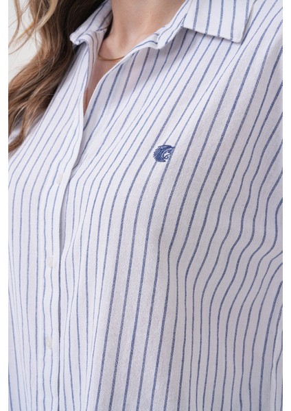 Kadın Çizgili 100%PAMUK Regular Gömlek fiyatları