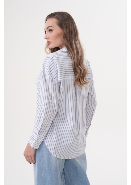 Kadın Çizgili 100%PAMUK Regular Gömlek modelleri