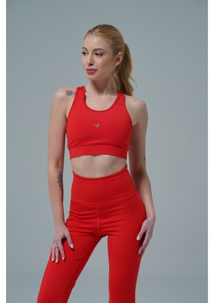 George Phoenix Aero Motion - Kırmızı Geniş Askılı Kaplı ve Destekli Spor Sütyeni
